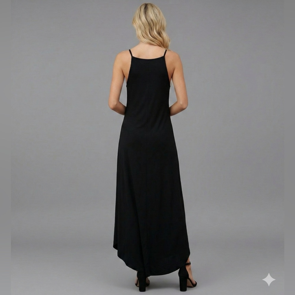 Black Curved Hem Cami Dress - Picture 6 of 8